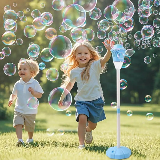 Bubble Machine Stand Automatic Bubble Maker with Night Light and Music Outdoor Vertical Bubbles Machine for Wedding Birthday