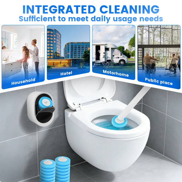New Disposable Toilet Brush Cleaning Set Wall Mounted Toilet Scrubber Kit with Long Handle Bathroom Cleaning Tools Accessories