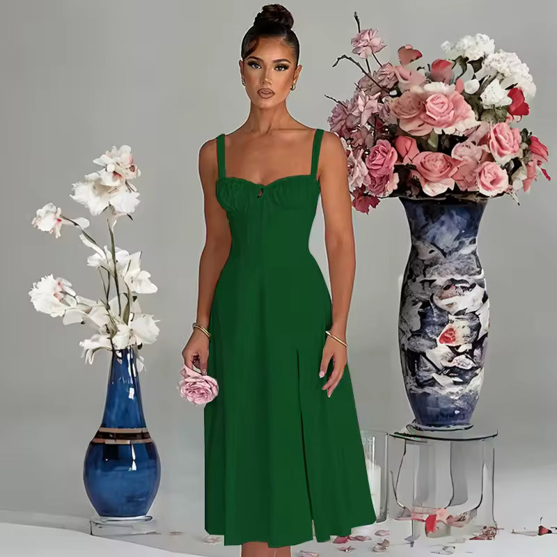UrbanFit Split Midi Tie Dress
