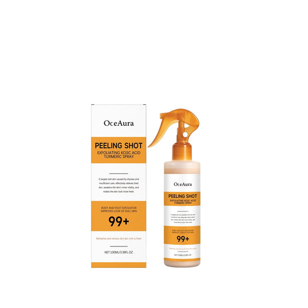 Kojic Acid Turmeric Body Exfoliating Cleansing Spray for Dark Spots Smooth Skin Moisturizing Brightening Mist for All Skin Types