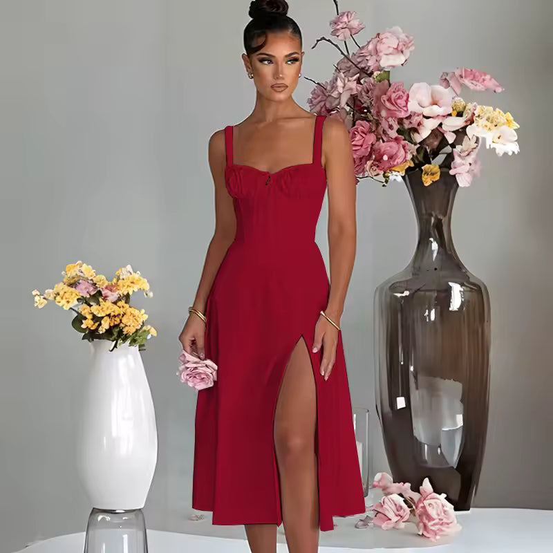 UrbanFit Split Midi Tie Dress
