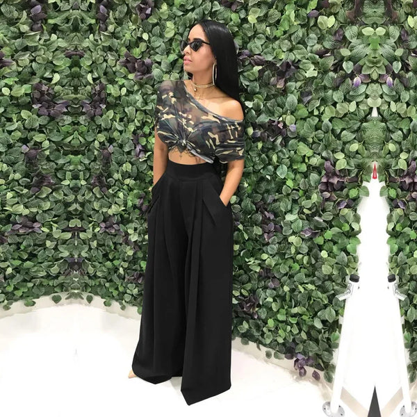 Women Straight High Waist Pants Autumn Winter INS Streetwear Basic Wide Leg Long Trousers