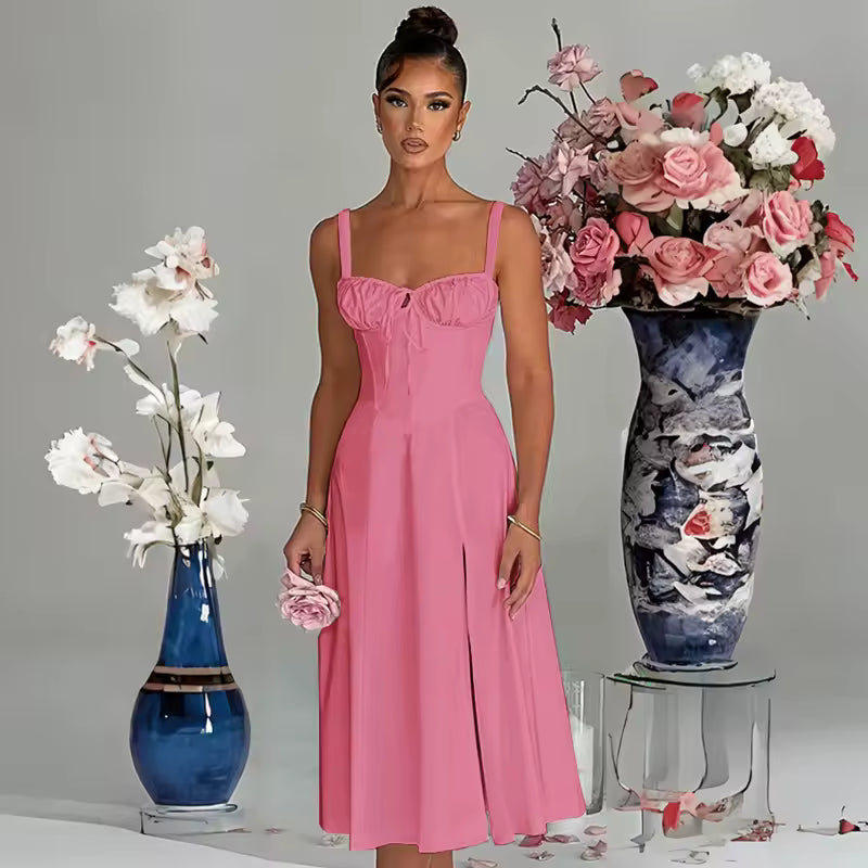 UrbanFit Split Midi Tie Dress