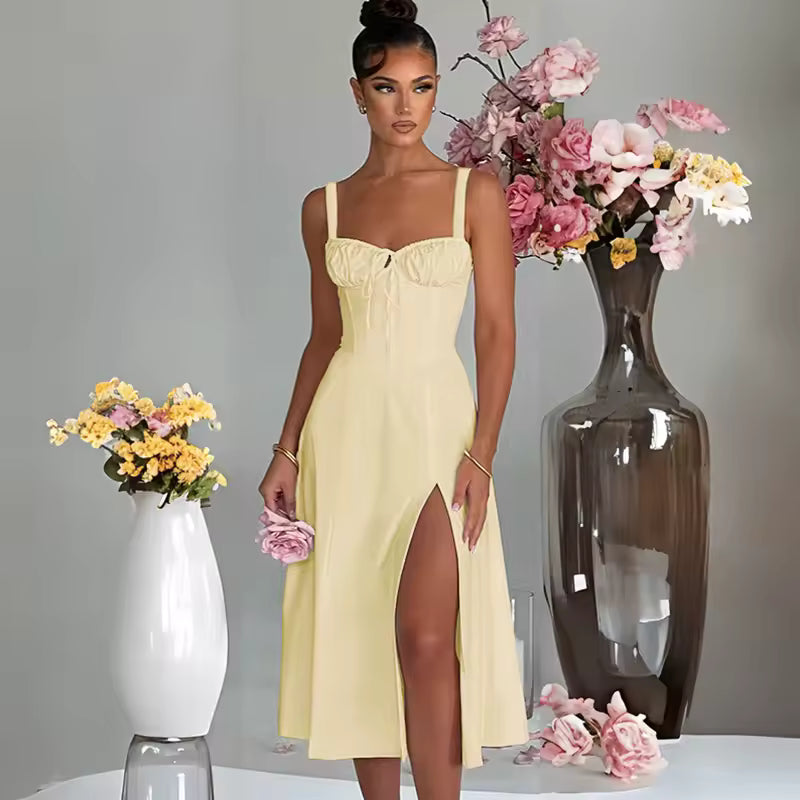 UrbanFit Split Midi Tie Dress