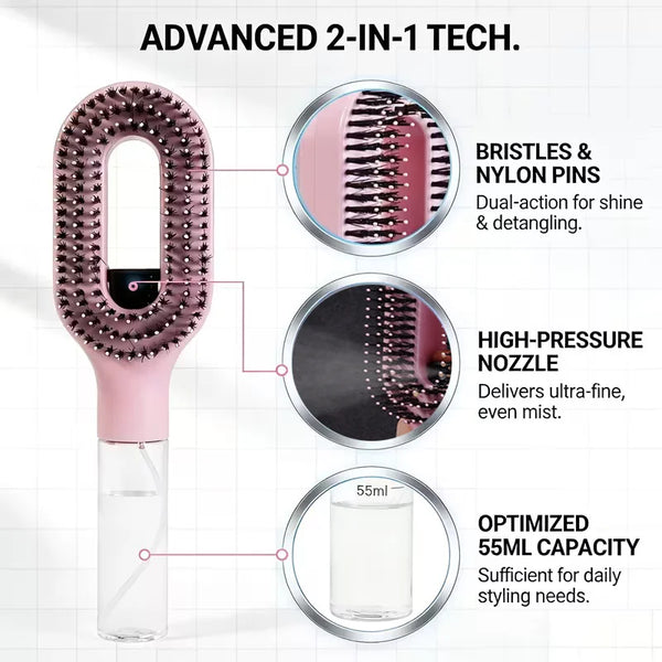 2Pcs Hair Spray Comb with 160Ml Hair Root Comb Applicator Bottle Refillable Bottle Frizz Control Hairbrush Hair Styling Tools